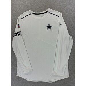 Dallas Cowboys Nike On Field Long Sleeve Crew Football Shirt (Men's Large) White